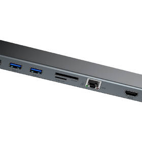 Dokovací stanice Baseus Enjoyment Series USB-C (USB-C PD, 3x USB 3.0, 2x 4K HDMI, VGA, RJ45, 3,5mm Jack, microSD/SD) šedá

 obrázek produktu 2 z 6