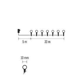 LED řetěz EMOS 300LED cherry řetěz - kuličky, 30 m, venkovní i vnitřní, multicolor, programy, časovač 

 obrázek produktu 6 z 7