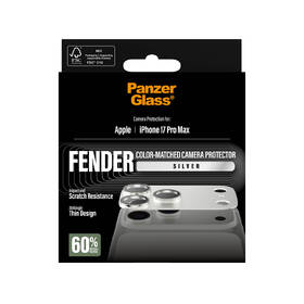Hliníková ochrana fotoaparátu PanzerGlass FENDER na Apple iPhone 17 Pro Max stříbrné

 obrázek produktu 5 z 5