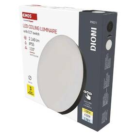 Stropní svítidlo EMOS Dioni 18W, 36cm, 2160lm, teplá-studená bílá černé

 obrázek produktu 2 z 7