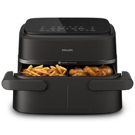 Fritéza horkovzdušná Philips Airfryer 1000 Series Dual basket 7,1 l, NA150/00 černá barva
