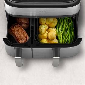 Fritéza horkovzdušná Philips Airfryer Dual Basket 5000 series 9 l, NA555/00 stříbrná

 obrázek produktu 11 z 12