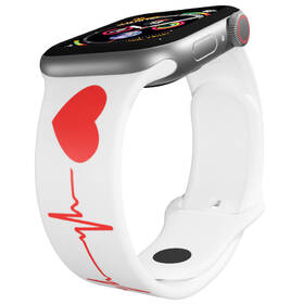 Řemínek Mi-Band na Apple Watch 42/44/45/49 mm - motiv EKG, bílý 

 obrázek produktu 7 z 8