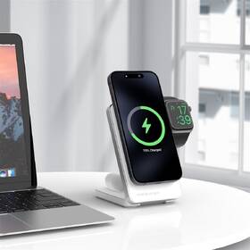 Bezdrátová nabíječka Mobile Origin Qi2 CompactStand 3in1 stříbrná barva
