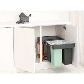 Odpadkový koš na tříděný odpad Brabantia Sort&Go, dark grey 

 obrázek produktu 14 z 15