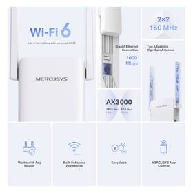 Wi-Fi extender Mercusys ME80X AX3000 bílý

 obrázek produktu 2 z 7