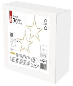 Vánoční osvětlení EMOS 70 LED závěs – 7 hvězd, 67 × 125 cm, vnitřní, teplá bílá 

 obrázek produktu 5 z 5