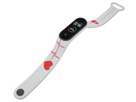 Řemínek Mi-Band na Xiaomi Mi Band 3/4 - motiv EKG, bílý 

 obrázek produktu 3 z 3