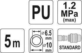 Vzduchová hadice YATO YT-24204 PU 6,5x10mm, 5m 

 obrázek produktu 2 z 2