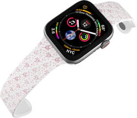 Řemínek Mi-Band na Apple Watch 42/44/45/49 mm - motiv Bršlice růžová, bílý 

 obrázek produktu 3 z 3