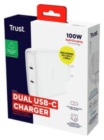 Nabíječka do sítě Trust MAXO 100W 2-Port GaN, USB-C bílý

 obrázek produktu 14 z 14