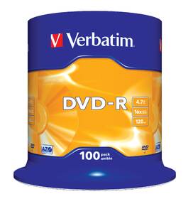 Disk Verbatim DVD-R 4,7GB, 16x, 100cake 

 obrázek produktu 1 z 1