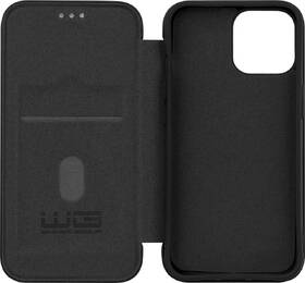 Pouzdro na mobil flipové WG Evolution Deluxe na Apple iPhone 13 černá barva
