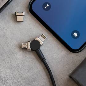 Kabel Forever Core 3v1 magnetický, USB/Micro USB, Lightning, USB-C, 1m černý

 obrázek produktu 2 z 3