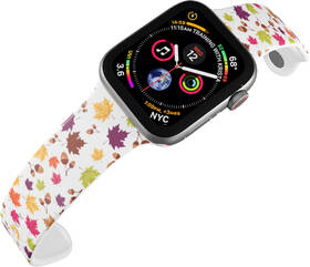 Řemínek Mi-Band na Apple Watch 42/44/45/49 mm - motiv Spadané listí, bílý 

 obrázek produktu 3 z 3