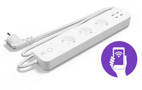 Kabel prodlužovací Tesla Smart Power Strip 3x zásuvka + 4 USB, 1,8m bílý

 obrázek produktu 1 z 5