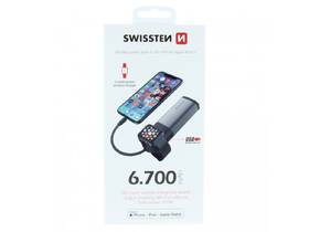Powerbanka Swissten 2in1 Apple Watch MFi 6700 mAh černá

 obrázek produktu 4 z 4
