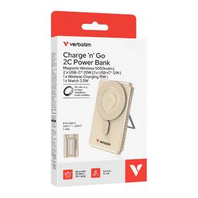 Powerbanka Verbatim Charge 'n' Go 2C, 2× USB-C, 5000 mAh zlatá

 obrázek produktu 6 z 6