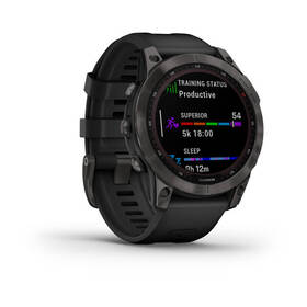 Chytré hodinky Garmin fenix 7 Sapphire Solar - Titan Carbon Gray/Black Silicone Band 

 obrázek produktu 7 z 10
