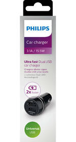 Adaptér do auta Philips DLP2357, 2x USB, 3,1A černý

 obrázek produktu 1 z 1
