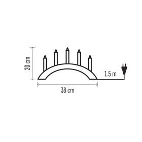 LED dekorace EMOS svícen na 5x žárovičku E10 dřevěný bílý, oblouk, 20x38 cm, vnitřní, teplá bílá 

 obrázek produktu 5 z 5