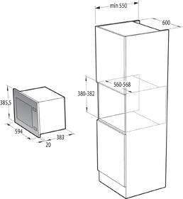 Mikrovlnná trouba Gorenje BMI251SG3BG černá barva
