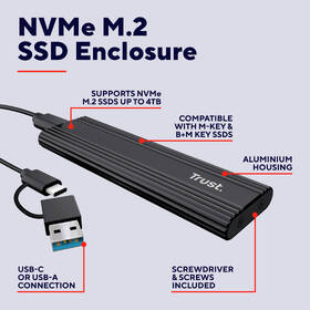 Externí rámeček Trust M.2 SSD, USB-C 3.2 Gen2, M.2 2280 černý

 obrázek produktu 12 z 19