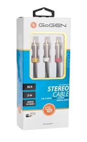 Kabel GoGEN 3x Cinch / 3x Cinch, 2m, pozlacené konektory černý

 obrázek produktu 1 z 1
