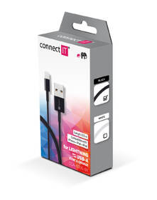 Kabel Connect IT Wirez USB/Lightning, 0,5m černý

 obrázek produktu 1 z 1