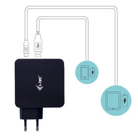 Napájecí adaptér i-tec 60W, USB-C, 1,8m, + USB-A 12W černý

 obrázek produktu 2 z 4