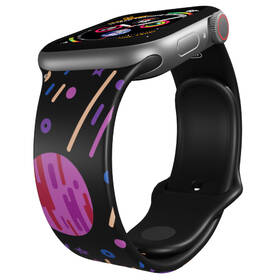 Řemínek Mi-Band na Apple Watch 42/44/45/49 mm - motiv Planetky, černý 

 obrázek produktu 2 z 3