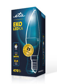 Žárovka LED ETA EKO LEDka svíčka 5,5W, E14, studená bílá 
