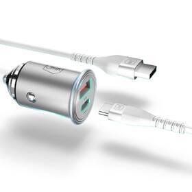 Adaptér do auta 3mk Hyper USB-C/USB-A 45W stříbrný

 obrázek produktu 3 z 8