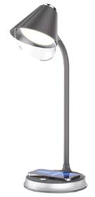 Stolní LED lampička IMMAX FINCH, Qi nabíjení, 9W stříbrná/šedá

 obrázek produktu 4 z 17