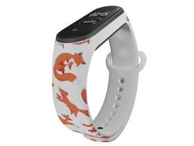 Řemínek Mi-Band na Xiaomi Mi Band 5/6 - motiv Lišky, bílý 

 obrázek produktu 2 z 3