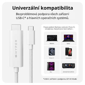 Kabel Hyper 4K USB-C / HDMI, 2,5 m bílý

 obrázek produktu 3 z 7