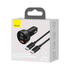 Adaptér do auta Baseus Supreme PPS 1x USB, 1x USB-C 95W + USB-C kabel 100W 1m černý

 obrázek produktu 9 z 9