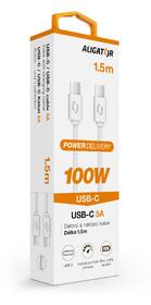 Kabel Aligator Power 100W, USB-C/USB-C, 5A, 1,5m bílý

 obrázek produktu 1 z 2