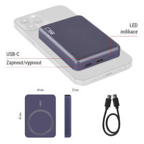 Powerbanka EMOS WI 522, 5 000 mAh, 20 W+Wireless modrá

 obrázek produktu 18 z 19