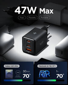 Nabíječka do sítě Spigen Essential 47W 2xUSB-C/1xUSB-A černá

 obrázek produktu 3 z 8