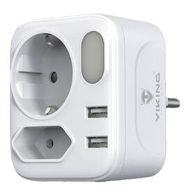 Rozbočovací zásuvka Viking AC22, 2x zásuvka, 2x USB bílá

 obrázek produktu 1 z 6