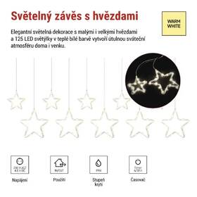 LED řetěz EMOS 125 WINDOW STARS, IP44, WW průhledný

 obrázek produktu 1 z 5
