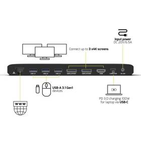 Dokovací stanice PORT CONNECT USB-C, 2x4K černá

 obrázek produktu 3 z 3
