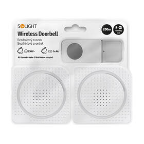 Zvonek bezdrátový Solight 2x bezdrátový, do zásuvky + bateriový, 200m, learning code bílý

 obrázek produktu 6 z 6