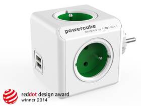 Rozbočovací zásuvka Powercube USB,  4x zásuvka, 2x USB bílá/zelená

 obrázek produktu 1 z 3