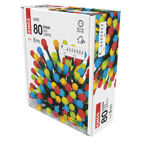 Vánoční osvětlení EMOS 80 LED cherry řetěz - kuličky, 8 m, venkovní i vnitřní, multicolor, časovač 

 obrázek produktu 8 z 8