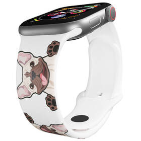 Řemínek Mi-Band na Apple Watch 42/44/45/49 mm - motiv Buldok, bílý 

 obrázek produktu 2 z 3