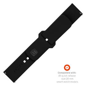 Řemínek FIXED Silicone Sporty Strap s Quick Release 20mm černá barva
