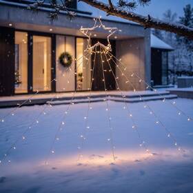 Vánoční osvětlení Solight řetěz s hvězdou na vánoční strom, 212 LED, IP44, (2,1m) průhledné

 obrázek produktu 2 z 7