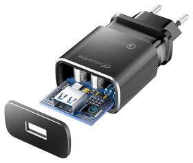 Nabíječka do sítě CellularLine Tetra Force 18W, QC 3.0 + USB-C kabel 1m černá

 obrázek produktu 2 z 3